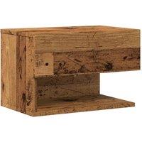 Berkfield Home Wall-mounted Bedside Cabinet Old Wood in Brown