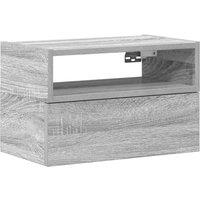 Berkfield Home Wall-mounted Bedside Cabinet Grey Sonoma 45x26x28.5 cm