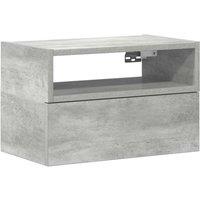 Berkfield Home Wall-mounted Bedside Cabinet Concrete Grey 45x26x28.5 cm