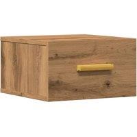 Berkfield Home Wall-mounted Bedside Cabinet Artisan Oak 35x35x20 cm in Brown | Size: 35 x 35 x 20 cm