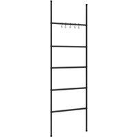 Berkfield Home Towel Rack Ladder with 5 Tiers Black 58x175 cm Iron