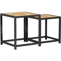 Berkfield Home Tea Tables 2 pcs MDF Black & Yellow in Brown
