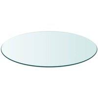 Berkfield Home Table Top Tempered Glass Round 500 mm in Clear
