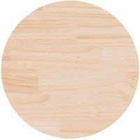 Berkfield Home Table Top Round 50x3 cm Solid Wood Pine in Brown | Size: 50x3 cm