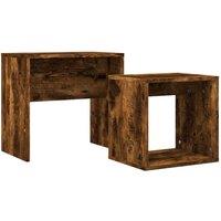 Berkfield Home Nesting Coffee Tables 2 pcs Smoked Oak Engineered Wood in Brown