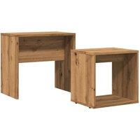 Berkfield Home Nesting Coffee Tables 2 pcs Artisan Oak Engineered Wood in Brown