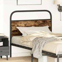 Berkfield Home Headboard Smoked Oak 90 cm Steel & Engineered Wood in Brown