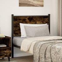 Berkfield Home Headboard Smoked Oak 90 cm Engineered Wood & Steel in Brown