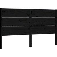 Berkfield Home Headboard Black 126x4x100 cm Solid Wood Pine | Size: 126 x 4 x 100 cm