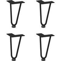 Berkfield Home Hairpin Table Legs 4 pcs Black 20 cm Solid Steel
