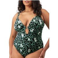 Elomi Women's Jungle Bay Non Wired Swimsuit in Green | Size: 38H/HH