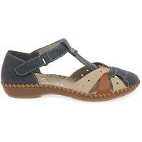 Rieker Women's 'Maria' T-Bar Sandals in Navy | Size: 7.5