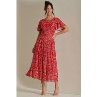Jolie Moi Women's Rexina Maxi Mesh Dress in Red | Size: 8