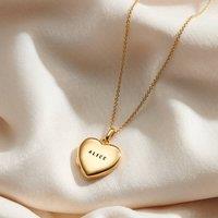 Posh Totty Designs Women's Yellow Gold Plated Personalised Heart Locket Necklace