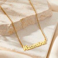 Posh Totty Designs Women's Yellow Gold Plated Personalised Name Necklace