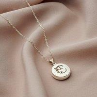 Posh Totty Designs Women's Sterling Silver Floral Engraved Initial Circle Locket Necklace