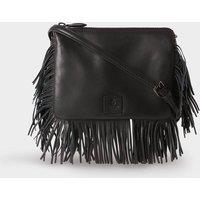 OSPREY LONDON Women's The Faithful Leather Crossbody Bag in Black