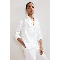 Phase Eight Women's Arla Linen Shirt in White | Size: 18