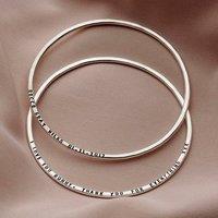 Posh Totty Designs Women's Sterling Silver Personalised Message Bangle