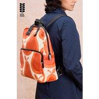 Orla Kiely Women's Bold Pear Print Backpack with Padded Interior & Front Pocket in Red