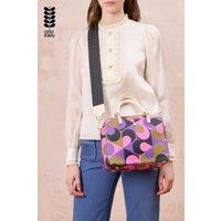 Orla Kiely Women's Boxy Handbag in Retro Print with Leather Handles & Detachable Strap