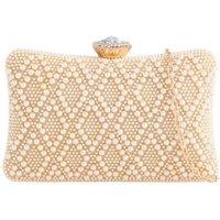 D2C Women's Beaded Clutch Bag in Gold
