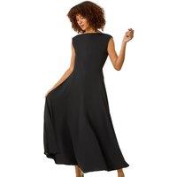 Roman Women's Fit & Flare Midi Dress in Black | Size: 10