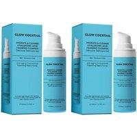 GlowCocktail London Women's 2 x Hydrate & Cleanse Hyaluronic Acid Foaming Cleanser 200ml in Blue | Size: 100ml