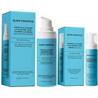 GlowCocktail London Women's Hydrate & Cleanse Hyaluronic Acid Foaming Cleanser 200Ml + Hydrate & Plump Hyaluronic Acid Serum 30Ml in Blue
