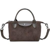 Leather Village Women's Forma Suede Real Leather Top-Handle Crossbody Bag in Dark Grey