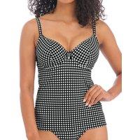 Freya Women's Check In Plunge Tankini Top in Black | Size: 38F