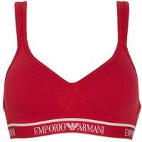 Emporio Armani Women's Iconic Logoband Padded Bralette Bra Red | Size: Medium
