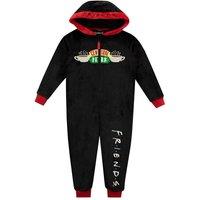 Friends Girl's Central Perk Hooded Onesie in Black | Size: 8-9 Years