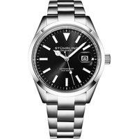 STHRLING Original Men's Datemaster Quartz 42mm Watch - Stainless Steel Bracelet in Black