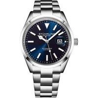 STHRLING Original Men's Datemaster Quartz 42mm Watch - Stainless Steel Bracelet in Blue