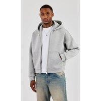 Cernucci Men's Scuba Zip Through Boxy Hoodie - Grey | Size: Medium