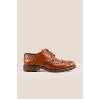 Oswin Hyde Men's George Leather Derby Brogue in Tan | Size: 12