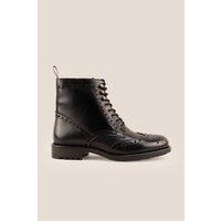 Oswin Hyde Men's Gregory Lace Up Brogue Boots in Black | Size: 8