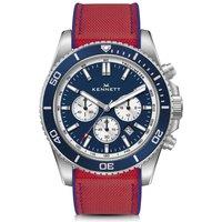 Kennett Men's PaceSetter Chronograph Watch Nautical Inspired Timepiece in Dark Red