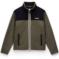 Napapijri Men's T-Dergana Full Zip Fleece Tea Leaf in Khaki | Size: Medium