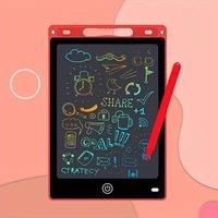 Dyzi LCD Drawing Board Colourful Writing Tablet Easy-Erase Doodle Pad in Red