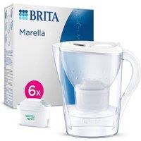 Brita Marella Water Filter Jug White (2.4L) Half Year Pack incl. 6x MAXTRA PRO Pure Performance Cartridge | Size: 1 Pack
