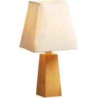 Orsina Elion Tropical Hevea Wood Cone Base Table Lamp in Brown
