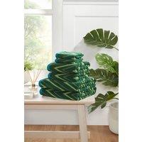 Rapport Home Helix 6 Piece Cotton Towel Bale Set Luxury Soft Absorbent in Green