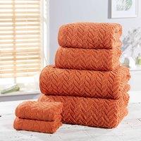 Rapport Home Herringbone 500 GSM Cotton Super Soft Towel in Light Red