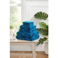 Rapport Home Helix 6 Piece Cotton Towel Bale Set Luxury Soft Absorbent in Blue
