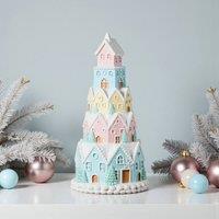 Garden Greatness Pastel Gingerbread Tower House Decoration | Size: 1 Pack