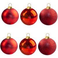 VFM e-Store Christmas Bauble Decoration Hanging Tree Ornament X 6 6cm Red