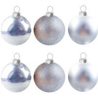 VFM e-Store Christmas Bauble Decoration Hanging Tree Ornament X 6 6cm Silver