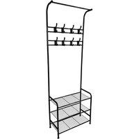 Oypla All Metal Coat Umbrella Stand Shoe Rack in Black